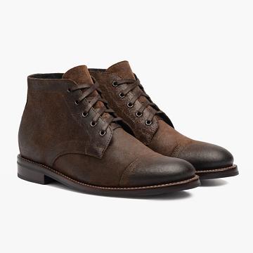 Thursday Boots Cadet Velúr Fűzős Csizma Férfi Kávé | HU54AHK