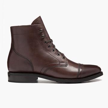 Thursday Boots Captain Bőr Classic Fűzős Csizma Női Kávé | HU181FDN