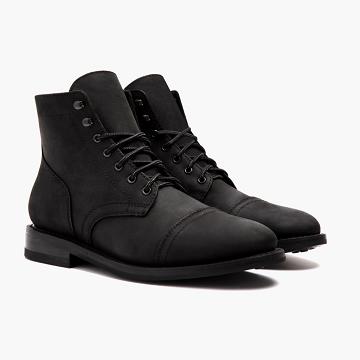Thursday Boots Captain Bőr Rugged & Resilient Csizma Férfi Fekete | HU390DFM43